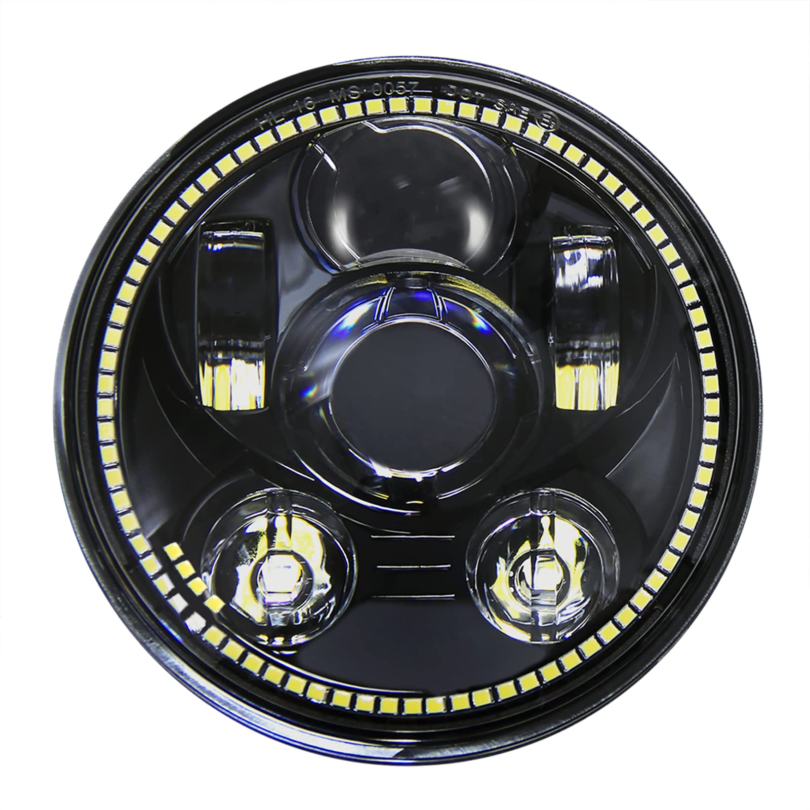 Wisamic 5-3/4 5.75 inch LED Headlight - with Halo DRL Compatible